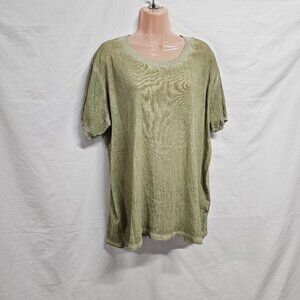 Pete & Greata Johnny Was Tied Dye Top Tunic Women Size S Green Cotton